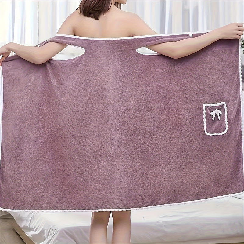 Toalla de baño elegante de poliéster con diseño de cuello con lazo - Absorbente, de secado rápido, hipoalergénico, ideal para adultos, sin pérdida de cabello, perfecta para el hogar y el spa, toalla de spa | Diseño de toalla elegante | Toalla de baño de
