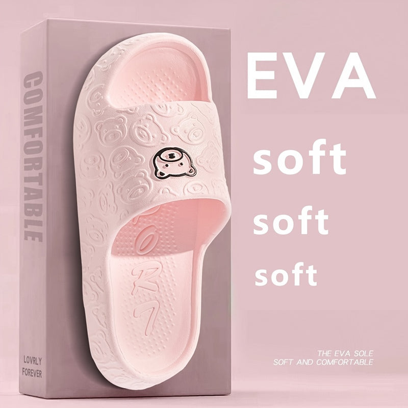 Pantuflas nuevas para mujer, suaves, sandalias de verano para baño y ducha, antideslizantes, suela blanda EVA, unisex