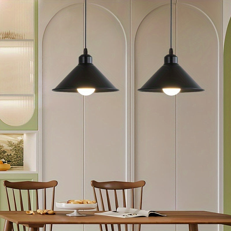 Juego de 2 candelabros colgantes modernos en hierro fundido con base E27 para comedor, bar, cocina y entrada, montaje semiempotrado, cableado fijo, voltaje ajustable 110V-240V (focos no incluidos)