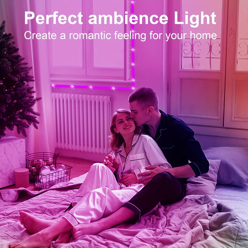 Tira de luces LED para decoración de habitación, con conexión USB 5V, 1m/3.28ft-5m/16.4ft, luces inteligentes con control remoto de 24 teclas, fácil instalación, ideal para dormitorio, escaleras y cocinas