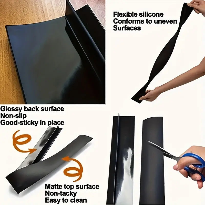 Juego de 2/4 Cubiertas para Espacios del Estufa de Silicona, Relleno para Encimeras de Cocina, Duradero, Fácil de Limpiar, Impermeable y Antigrasa, Ajuste Personalizable para Huecos de Hornos y Cocinas