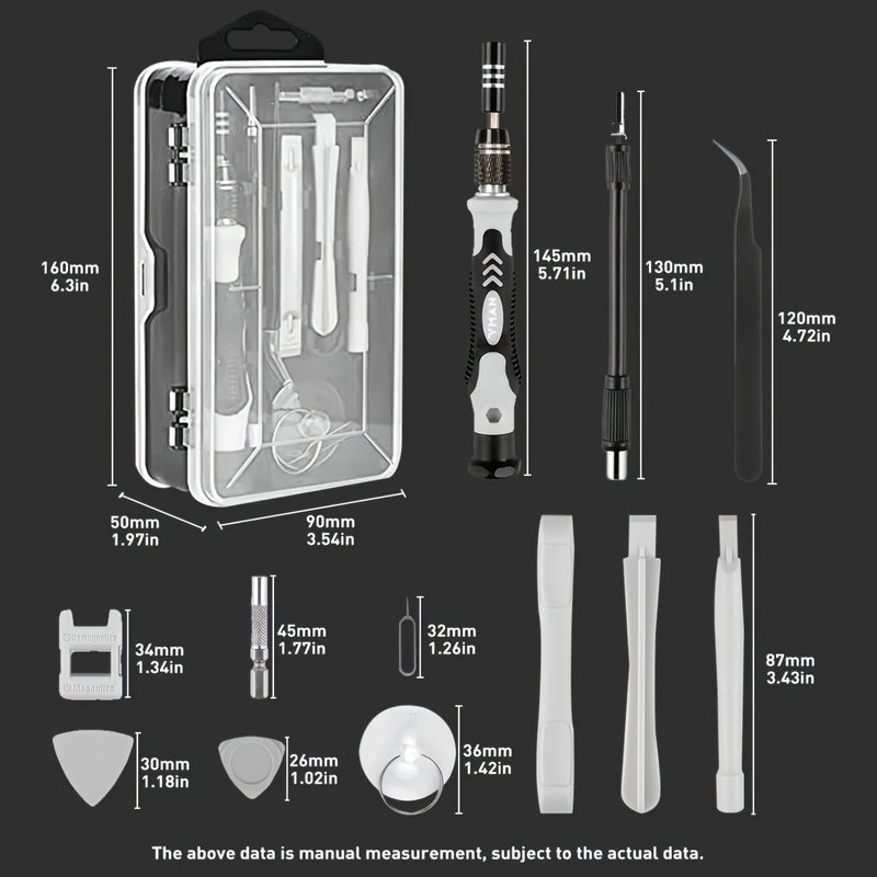 Juego de Destornilladores de Precisión 115 en 1, Kit de Herramientas para Reparación Electrónica con Bits Magnéticos Micro para iPhone, Computadora, PC, Portátil, Teléfono, Mac, Tableta, Bricolaje Doméstico, Consolas de Juegos, Gafas, Reloj, Timbre, etc