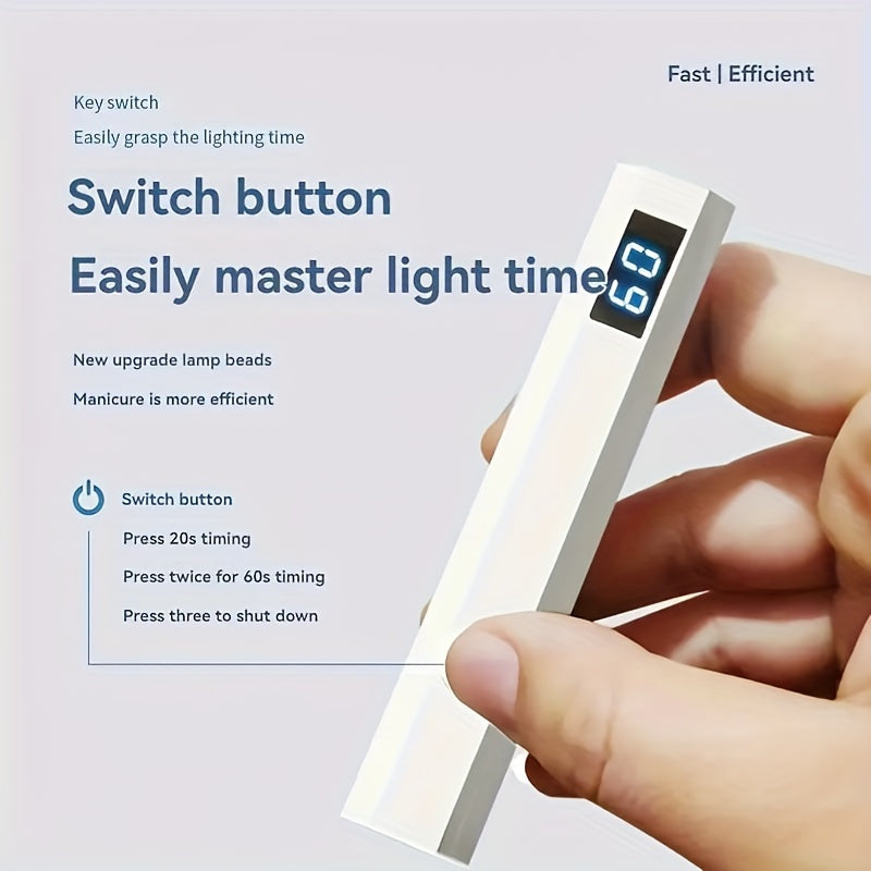 Lámpara de mano mini rápida de secado, luz de manicura portátil LED, carga rápida USB, lámpara de curado de manicura para hogar/viajes, crea tus propias uñas.