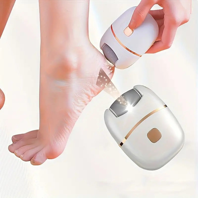 Eliminador eléctrico recargable y molinillo de pies - Con alimentación USB para exfoliación suave, diseño portátil con cabezas intercambiables para uso en casa y viajes, compacto y ligero, eliminador eléctrico portátil, herramienta de cuidado de pies, es