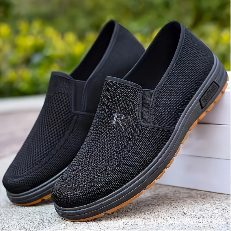 Zapatos Casuales de Hombre para Calzar - Parte Superior y Forro Transpirable, Suela Antideslizante de Goma, Diseño con Detalles en Gris Oscuro y Naranja para Comodidad y Estilo Diario, Zapatos Cómodos Slip-Ons, Diseño Discreto de Marca, Textura en la Sup