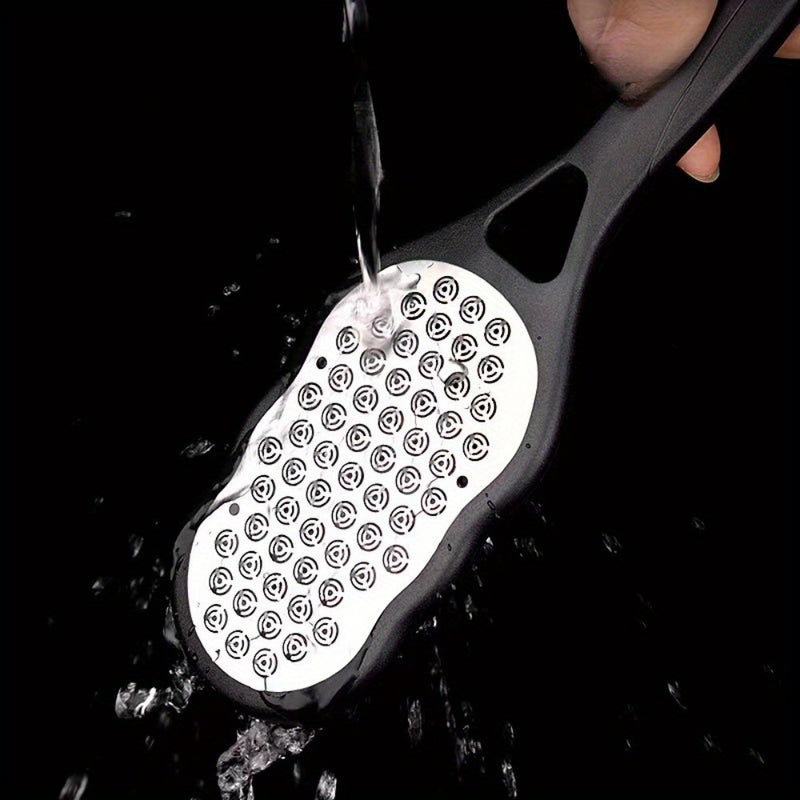 2 Piezas de Exfoliador Manual de Acero Inoxidable para Pies y Manos - Herramienta Ergonómica con Superficie de Doble Textura, Mangos Blancos y Negros, Sin Batería Necesaria para Eliminación de Piel Muerta, Diseño Elegante, Exfoliador de Alta Calidad, Exf