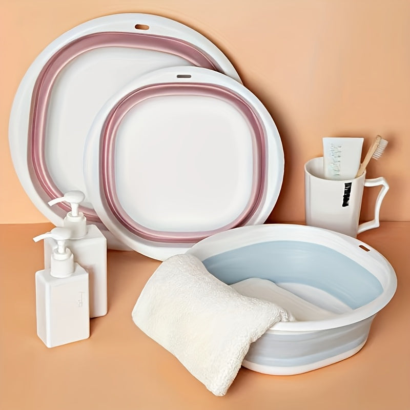 3 Piezas de Lavabo Portátil Plegable, Cubeta para Lavar Verduras, Lavamanos Plástico para Dormitorio Estudiantil, Cubeta Multiusos Plegable, Juego de Cubetas Plegables