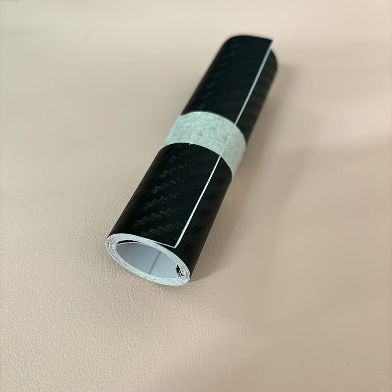 1 Rollo de Protector de Borde de Puerta de Coche con Fibra de Carbono Nano 3D, Cinta Adhesiva Impermeable y Resistente a Rasguños de PVC, Película Universal Anticolisión, Negro