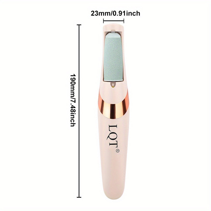 Removedor de Pies Eléctrico Recargable USB LQT - Exfoliador Portátil Inalámbrico con Batería de 300mAh, Herramienta Sin Aroma para el Cuidado de los Pies sin Dolor para Uso en Casa, Rosa Brillante/Blanco, Diseño Elegante, Acabado Suave, Para Aficionados