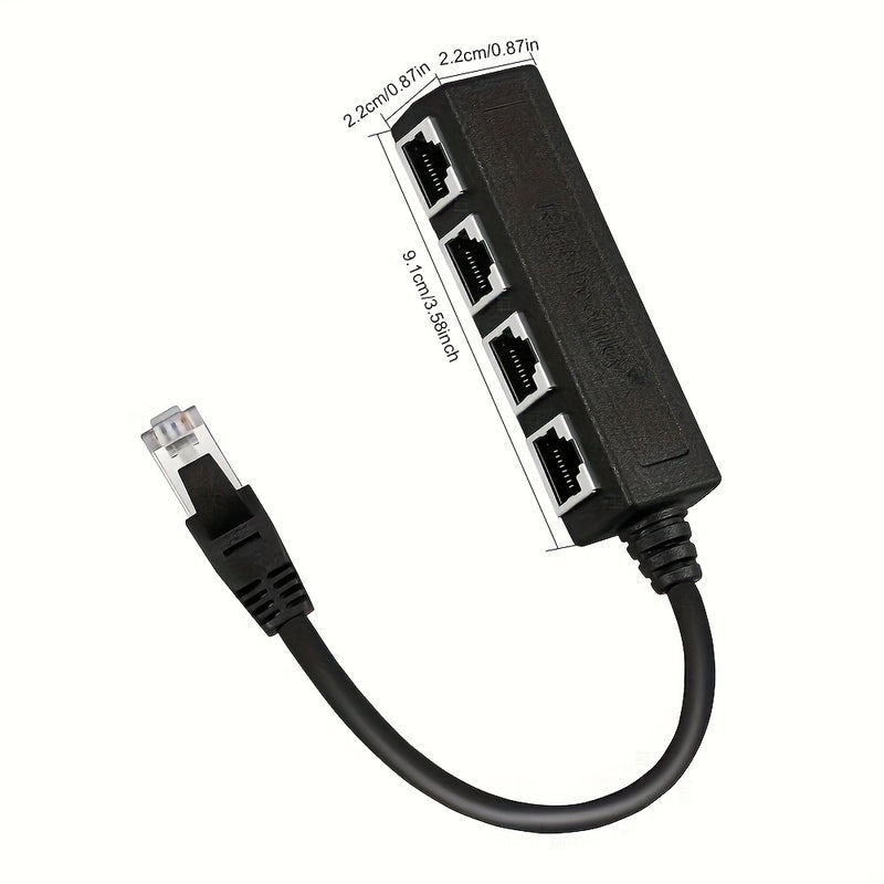 Divisor de Ethernet RJ45 1 Macho a 3 Puertos Hembra Adaptador de cable LAN RJ45, compatible con Cat5, Cat5e, Cat6, Cat7, Cat8, alimentado por USB, tensión de funcionamiento ≤36V, adecuado para SmartThings