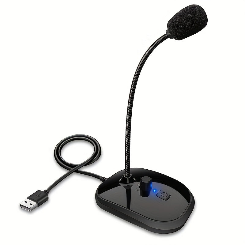 Microfono de cuello de cisne para escritorio, enchufar y listo, compatible con computadoras portátiles y PC, ideal para transmisiones en vivo, cantar, juegos, chats, videollamadas, actuaciones en fiestas y micrófonos de estudio para discursos