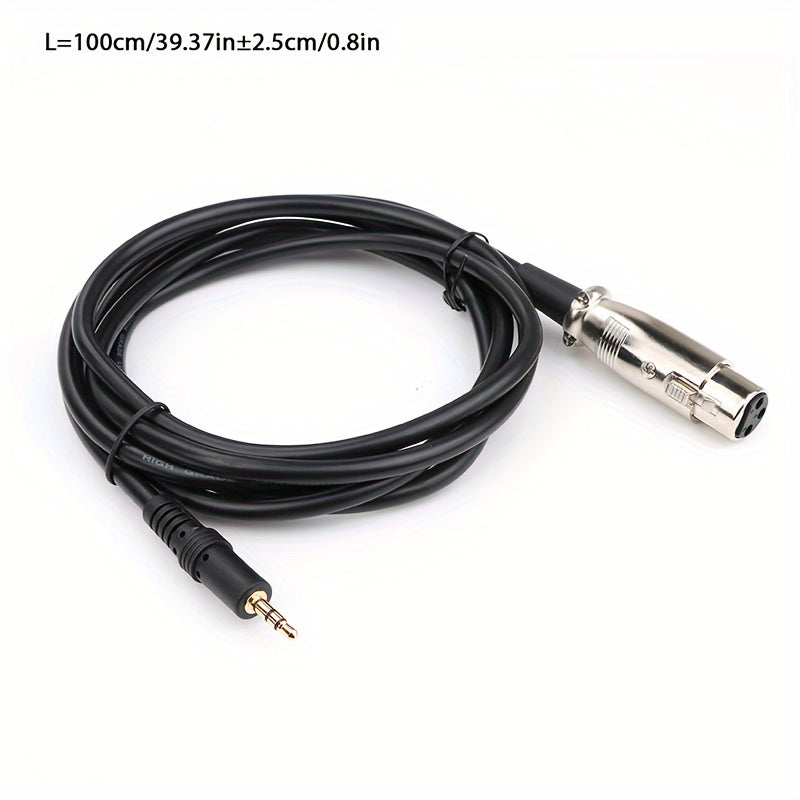 Cable de Audio i-Zclive Premium de 3.5mm a XLR - Macho a Hembra, Cobre Puro Bañado en Oro, Aleación de Zinc y Aluminio, Ideal para Micrófonos y Consolas de Mezcla, Cable Redondo Duradero con Diseño de Notas Musicales