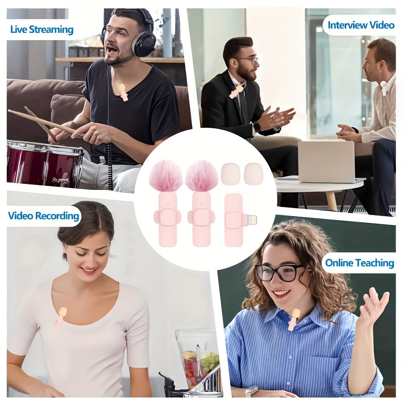 Microfono sin varillas de Solapa con Clip Beekinn para iPhone iPad Android - Conector USB-C sin Cable Plug & Play con Reducción de Ruido, Batería Recargable y Cubierta de Espuma para Transmisiones en Vivo Entrevistas Grabación (), Accesorio de Entrevista