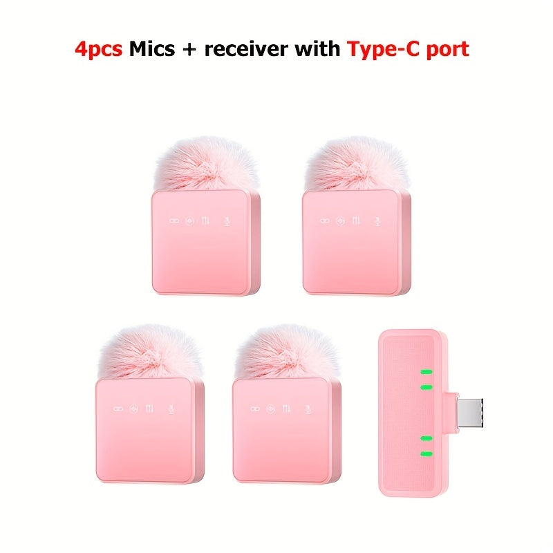 Micrófono inalámbrico 2.4G Pro - Hasta 14 horas de batería, cancelación de ruido DSP+ENC, diseño clip-on plug & play para vlogging HD y transmisiones en vivo, conector USB tipo C, micrófono de solapa | Micrófono profesional | Diseño clip-on