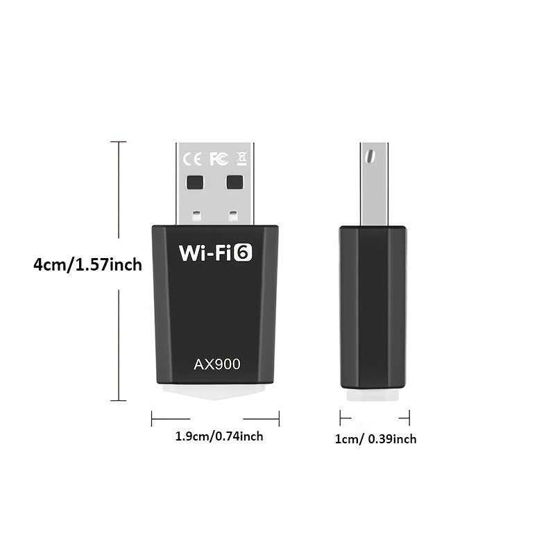 Adaptador USB Mini WiFi6 AX900 - Conecte y juegue, doble banda 2,4/5G, sin controlador, compatible con dispositivos inteligentes - Transmisor y receptor de red de alta velocidad