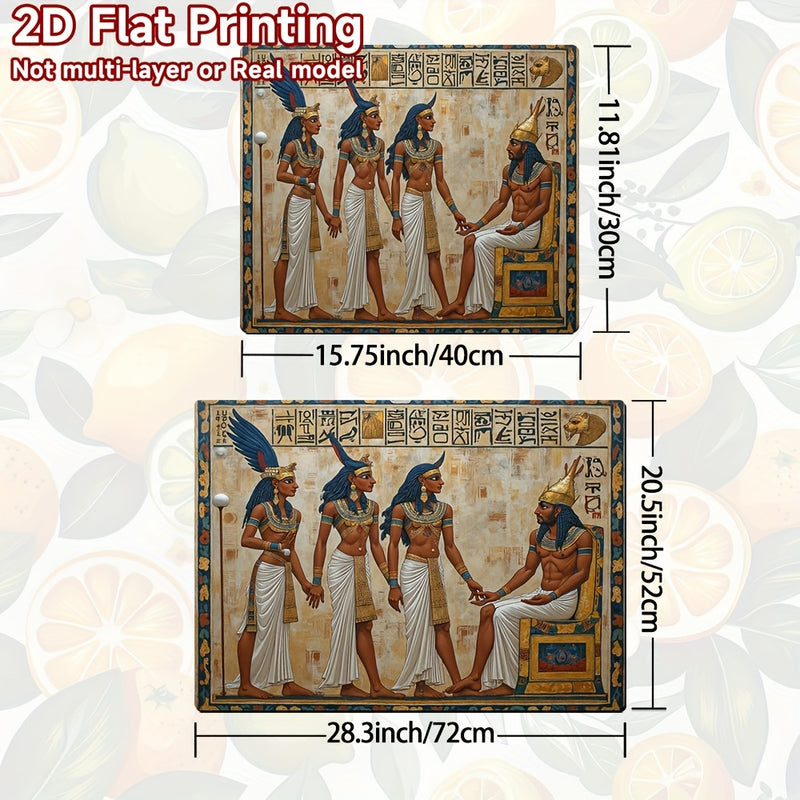 1pc Protector de Estufa con Deidades Egipcias - Decoración Antigua Egipto con Anubis y Horus, Superficie Antideslizante para Cocinas a Gas/Electricidad/Inducción - Resistente a Rayaduras y Calor, Fácil Limpieza en Poliéster, Diseño Hieroglífico, Impresió