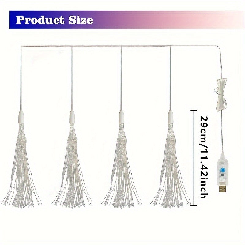 Luces LED colgantes USB de 180-360 LEDs, luces de estrella para exteriores, 8 modos, luces de hadas para jardín, fiestas y patio