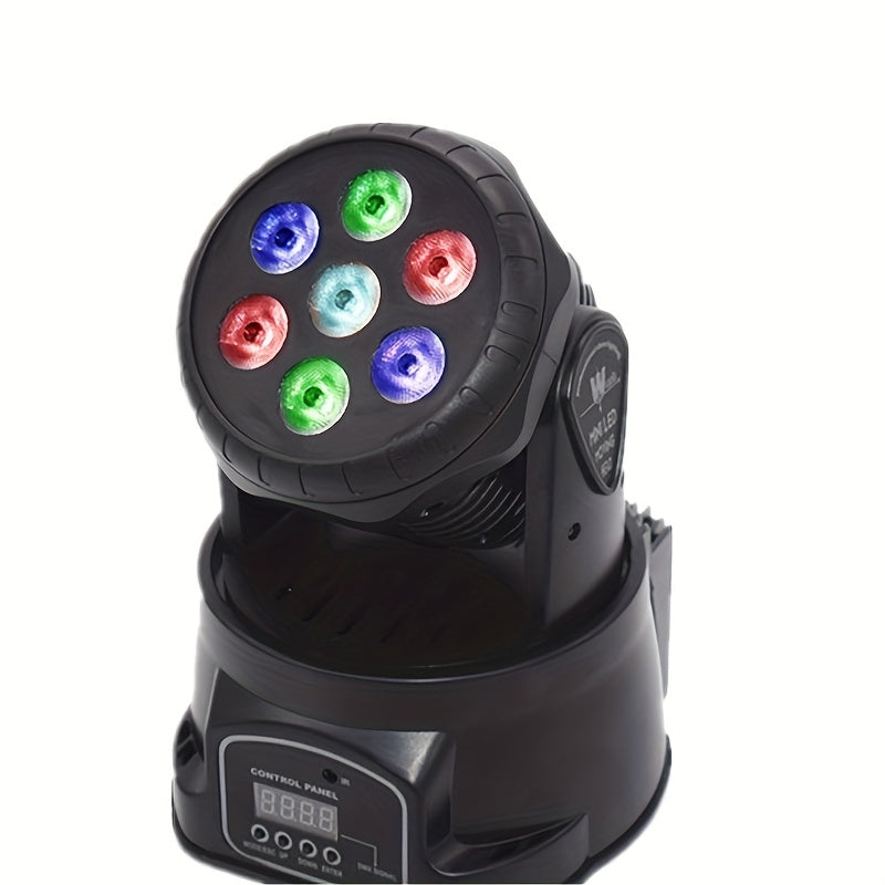 Luces de Fiesta DJ, Luces de Discoteca con Cabeza Móvil, Mini Luces de Escenario RGBW de 7x8W con Cabeza Móvil, Luces de Discoteca DMX Activadas por Sonido, Mini Luces de Lavado con Cabezas Móviles para Halloween, Navidad, Fiestas, Club, Concierto, Boda,