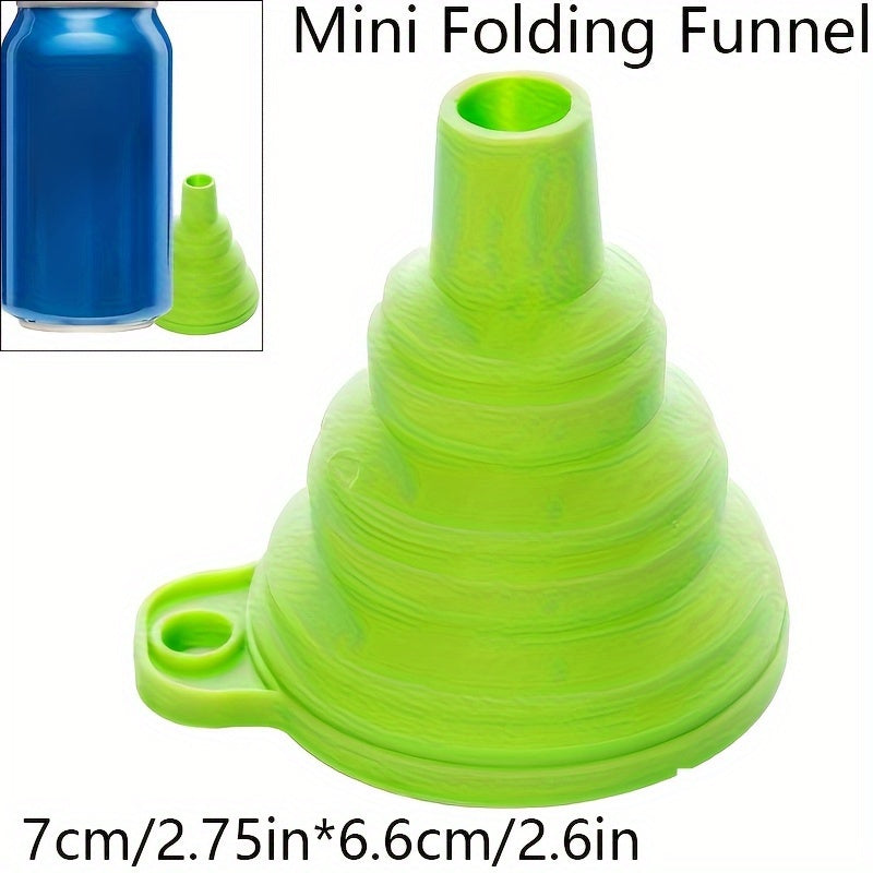 1pc Embudo de Silicona Plegable Divertido, Filtro Portátil Multi-Functional Mini Cocina Extendible, Material de Plástico, con Herramienta de Dosificación de Líquidos para Cereal, Pasta, Arroz, Tamizado de Arena