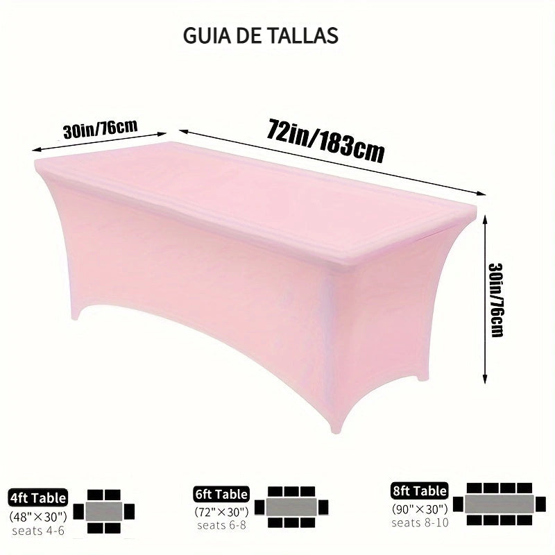 1 mantel rectangular de cobertura total, cubierta de mesa elástica de poliéster, mantel extensible lavable a máquina, cubierta ajustable resistente a arrugas, ideal para cocina, comedor, reuniones al aire libre, fiestas y eventos festivos