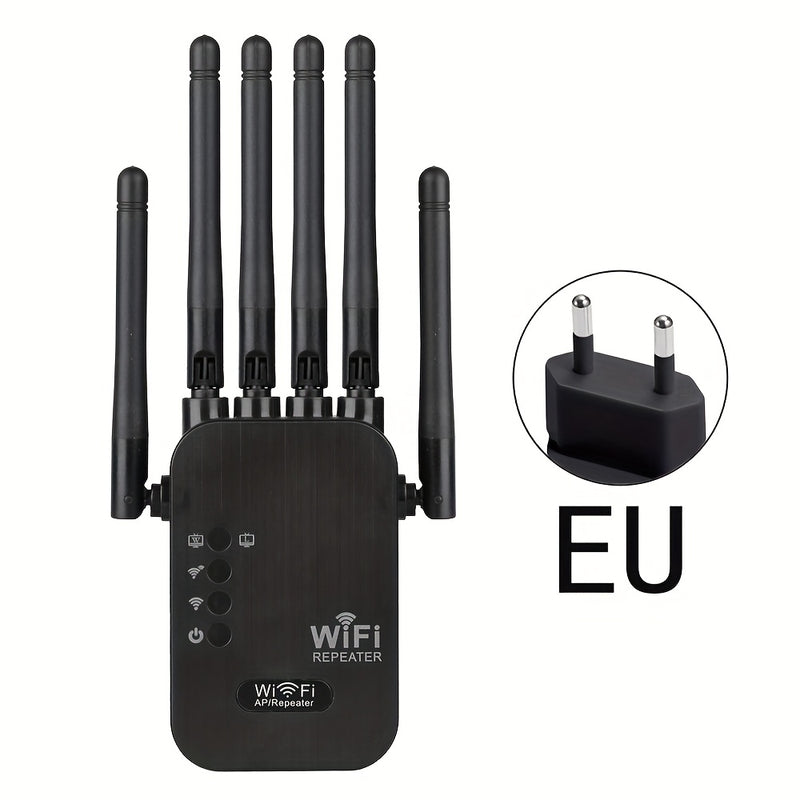 Repetidor WiFi OURLIFE de 25 dispositivos para 2,5 GHz, cobertura de 300 metros, banda única, 110-130 V, amplificador de señal para el hogar con configuración automática de estación, negro, extensor de WiFi.