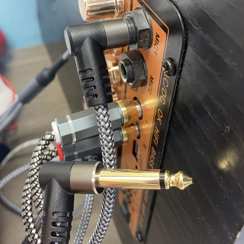 Cables de amplificador para guitarra y bajo de alta fidelidad de 30.48 cm y 152.4 cm, cable Ethernet Cat5e redondo resistente y flexible con conectores dorados, ideal para todos los instrumentos, accesorios perfectos para amplificador de guitarra | Diseñ