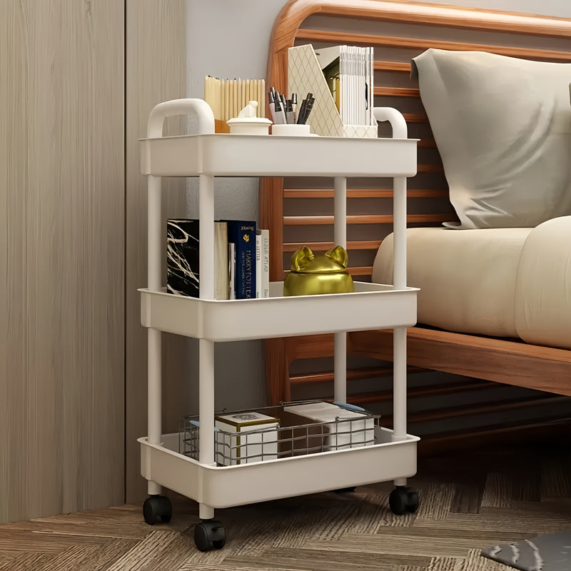 Carro de Almacenamiento con Ruedas de 3/Niveles/4 Niveles/5 Niveles, Organizador de Plástico Duradero, Apto para Baño, Lavandería y Cocina Multiusos, Estante de Fácil Acceso