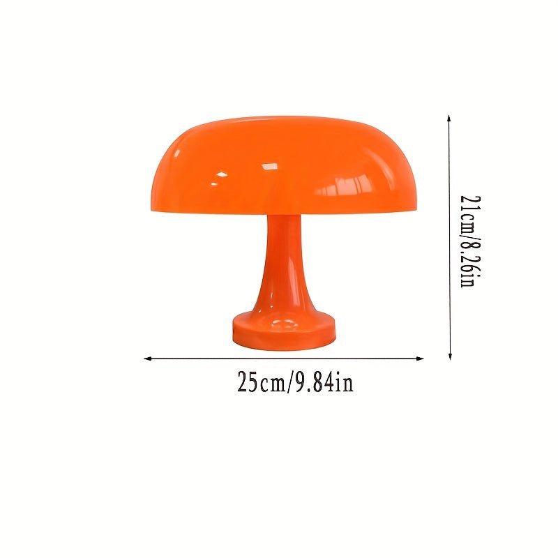 Lámpara de mesa LED moderna con diseño de hongo, 1 unidad - Alimentación por USB, luz naranja brillante, diseño elegante en plástico para decoración de dormitorio, sala de estar y hotel, lámpara de hongo