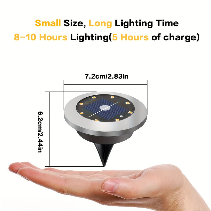 Paquete de 8 Luces Solares Exteriores LED para Jardín/Patio/Sendero con Sensor Automático de Brillo Inteligente