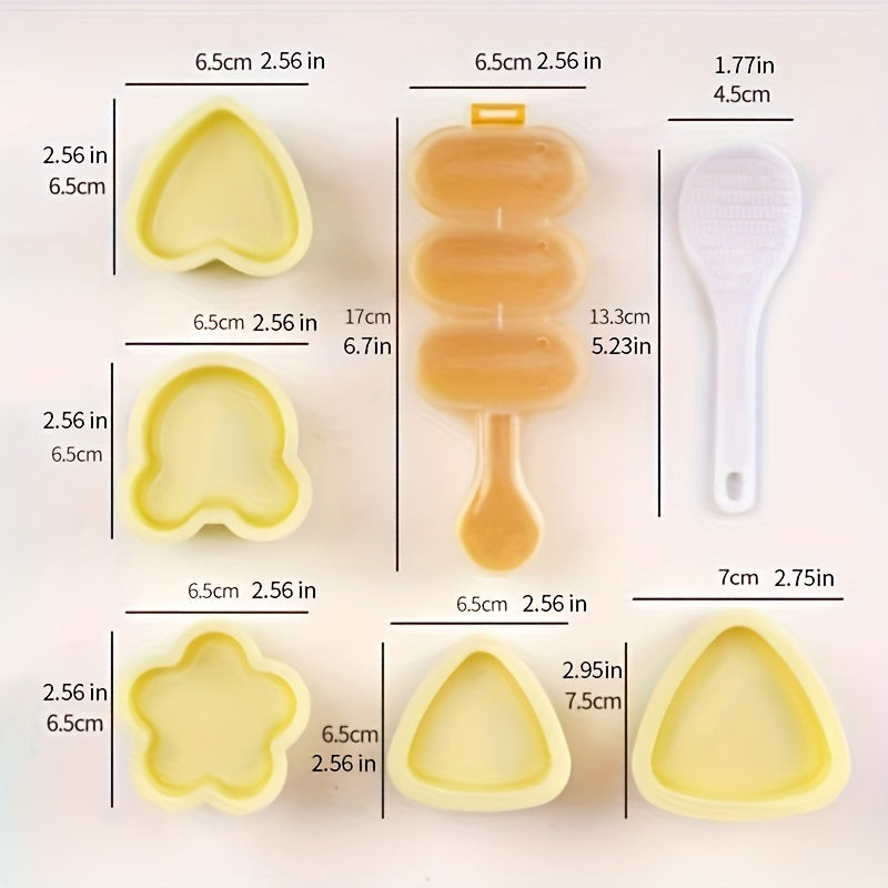 Kit de 7 Piezas para Hacer Sushi - Forma Fácil y Divertida de Preparar Sushi en Casa - Moldeadores de Arroz Perfectos para Principiantes, Ideal para Almuerzos y Snacks