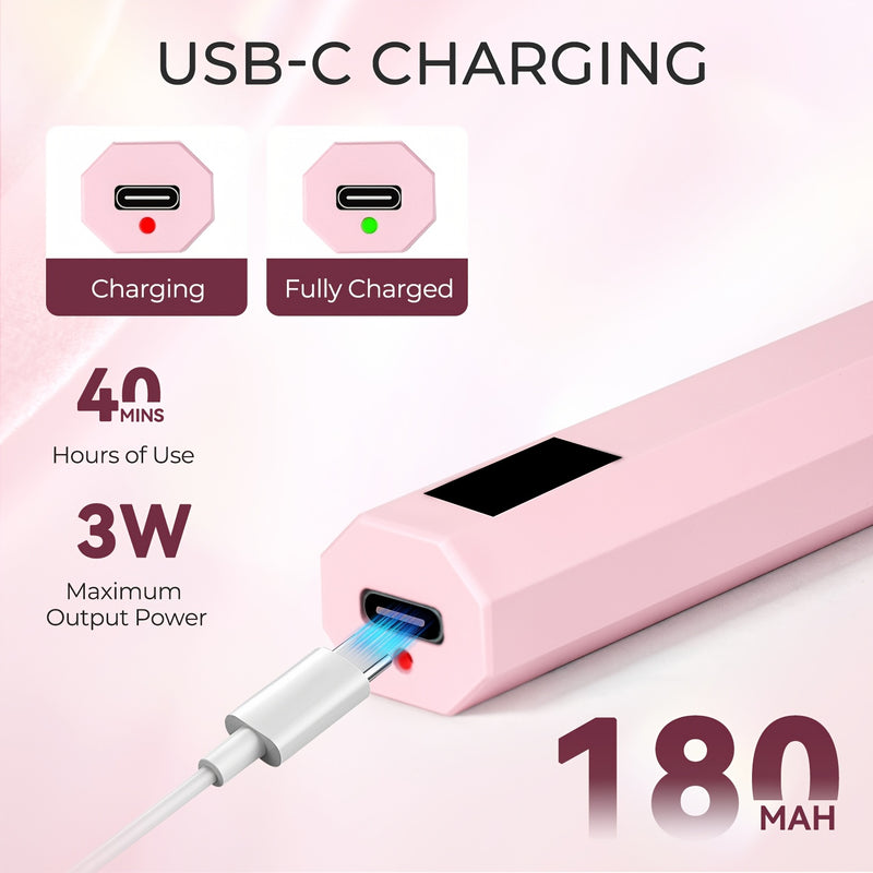 1 lámpara de uñas portátil mini con pantalla LED, luz pequeña para esmalte en gel, lámpara manual para uñas DIY