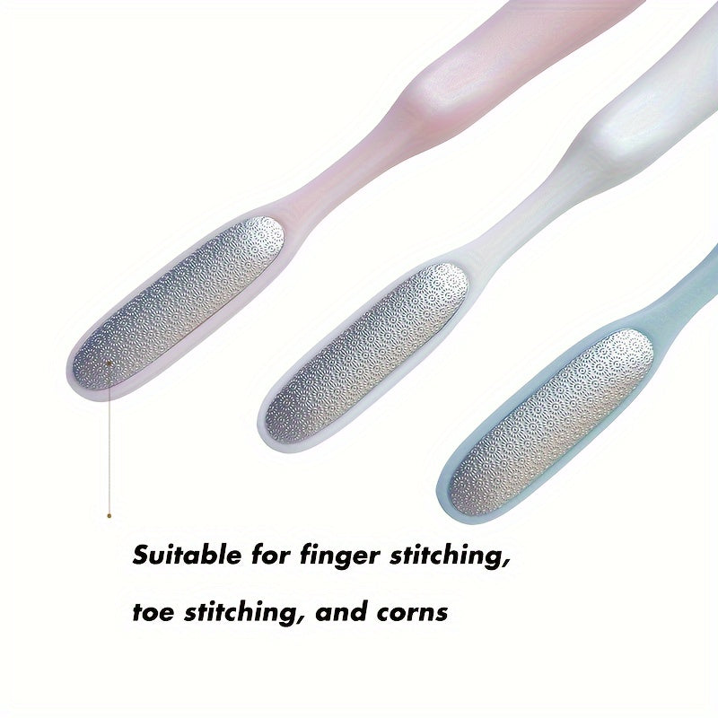 1pc Exfoliante Suave para Dedos y Pies - Removedor de Callos de Acero Inoxidable con Mango Ergonómico de Plástico, Sin Perfume, Eliminación Efectiva de Piel Muerta para Pies y Manos Lisos, Ideal para Exfoliar Dedos y Pies, Fácil de Usar y Limpiar