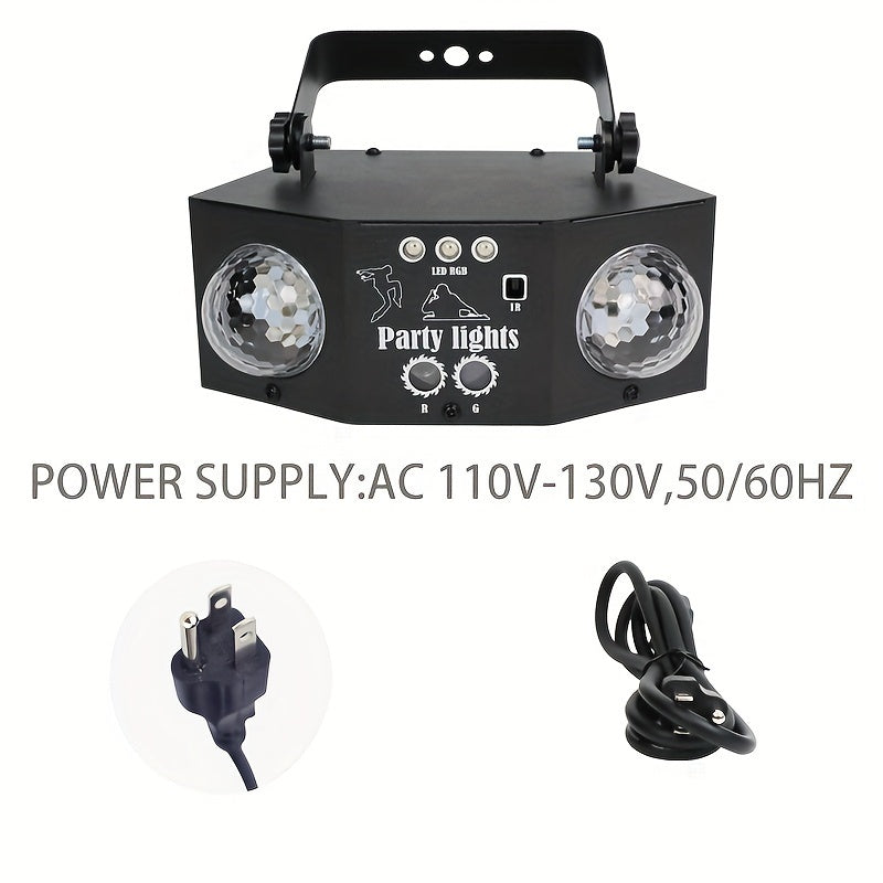Luces de fiesta YSH - Sistema de iluminación LED de doble bola de disco comercial con control remoto, luces de proyección cambiantes de color para fiestas de DJ, eventos y festivales, ideales para Halloween, Navidad, Acción de Gracias, Año Nuevo, Día de