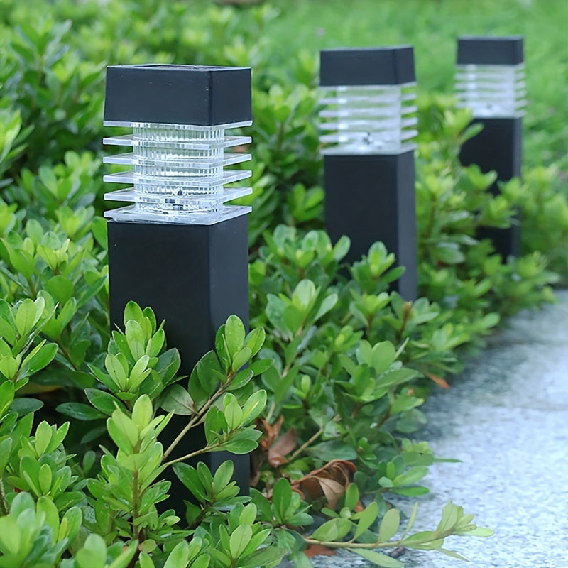 4 luces solares para jardín, exteriores, con pantalla abierta y base para clavar en el césped, para patio o hogar, incluye bombilla