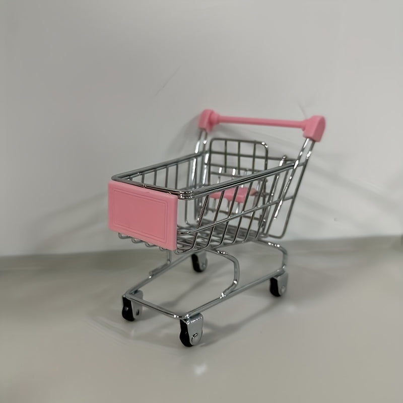 Organizador Chic de Mini Carrito de Compras - Perfecto para Cosméticos y Decoración del Hogar, No Necesita Energía