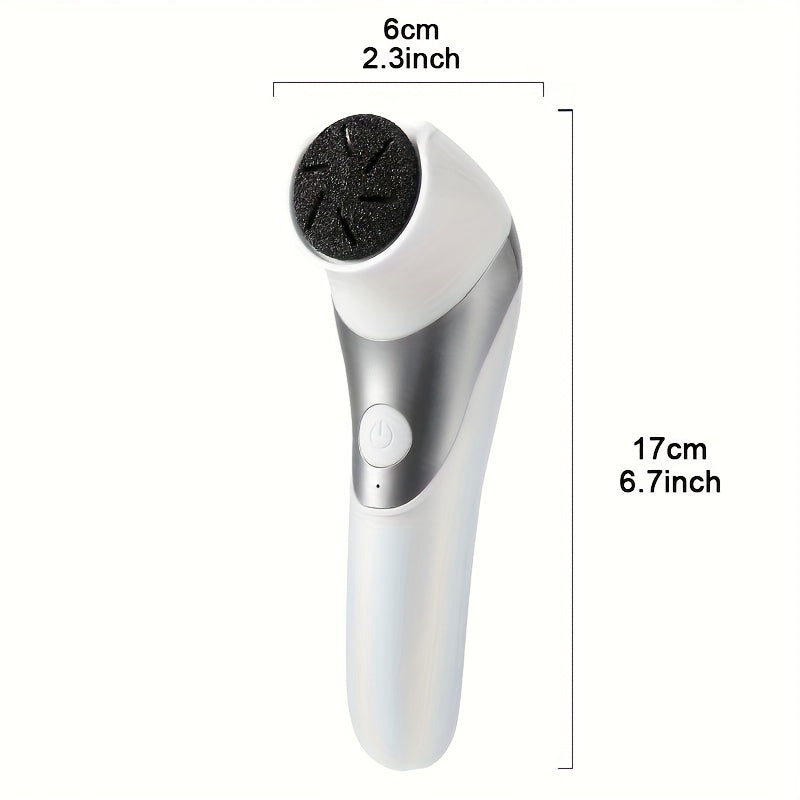 Extracción de pies eléctrica recargable por USB con 2 cabezas de repuesto, disponible en blanco/negro o dorado/plateado, herramienta de eliminación de luz muerta de alta eficiencia beige/cuidado otoñal, dispositivo de pedicura portátil, regalo perfecto p