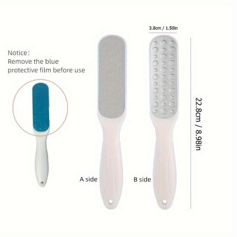 1 pieza, eliminador de pies lisos de doble cara y exfoliador de luz muerta beige, sin fragancia, sin batería, diseño manual no eléctrico con mango ergonómico para uso doméstico, exfoliación de pies, eliminador, agarre texturizado, manipulación segura, ru