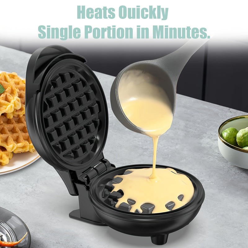 PANCERKA Mini Fabricante de Waffles, Molde de Waffles de 3,98" (10,16"), Sartén de Waffles Antiadherente con Calentamiento Rápido, Superficie Antiadherente PTFE - Ideal para Familias, Simplemente Agrega Mezcla