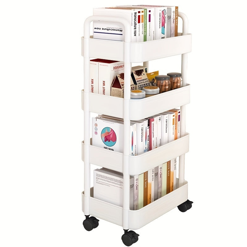 Carrito organizador giratorio de varias capas con ruedas - Organizador de plástico resistente para ropa interior, calcetines y accesorios, gran capacidad de carga, ideal para dormitorio, cocina y camping, organizador de dormitorio | Organizador de varias