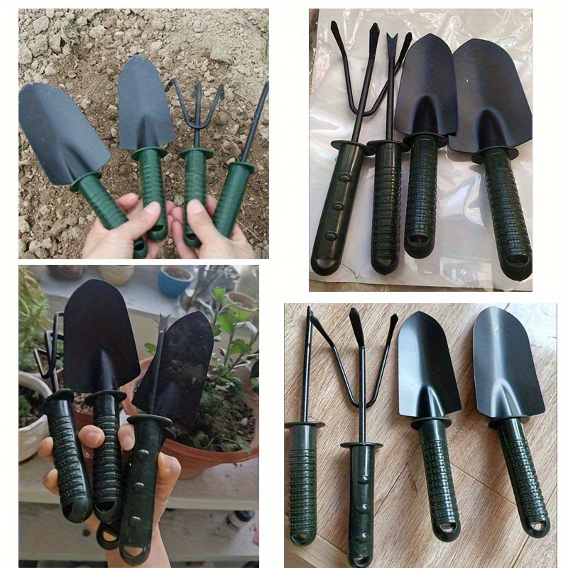 Juego de 4 piezas de herramientas de cuidado de jardín, herramientas de jardinería multifuncionales para plantar y plantas en macetas, kit esencial para entusiastas de jardinería.