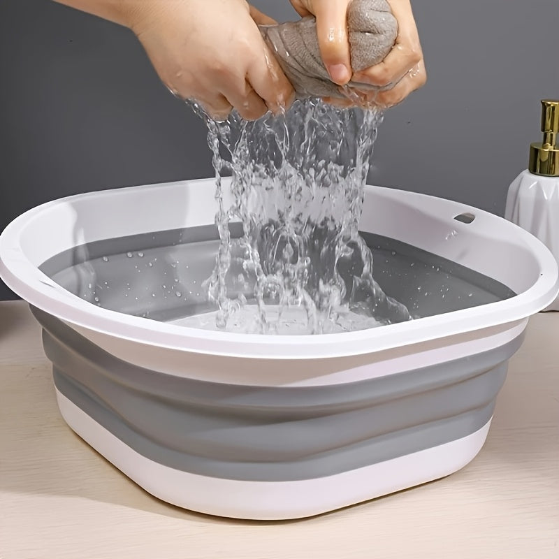 Baño Portátil Plegable para Ropa - Cubo de Lavado Resistente y Colapsable, Diseño Ahorrador de Espacio para Apartamentos, Caravanas, Camping, Baños - Sin Necesidad de Electricidad, Cubeta de Plástico Fácil de Limpiar para Viajes y Hogar, Cesta Moderna de