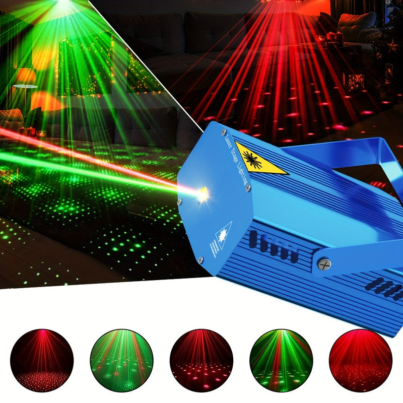 Luces de fiesta, luces de discoteca, luz completa·luces de encuentro láser, luces de DJ con cable USB de 1 metro, luces de escenario, luces láser de discoteca, luces de fiesta multi-modo activadas por sonido para bar, cumpleaños, bodas, vacaciones, Navid