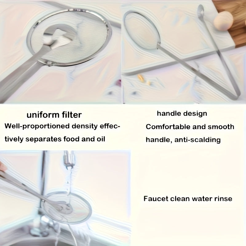 Pinza exprimidora para freír, cuchara coladora de alimentos, espátula de acero inoxidable resistente a altas temperaturas, herramienta de cocina para freír