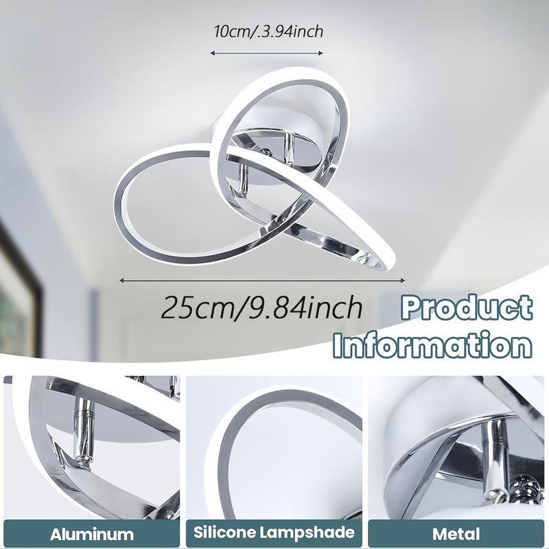 1pc, Lujo de Aluminio Led Luz de Techo, 3 Brillo Ajustable, Perfecto para Restaurante, Hotel, Centro Comercial, Oficina, Cafetería, Gimnasios, Moderno LED Luz de Techo, Led Escalera Luz de Techo Accesorios, Diseño Curvo Luces de Techo para Pasillo Baño C