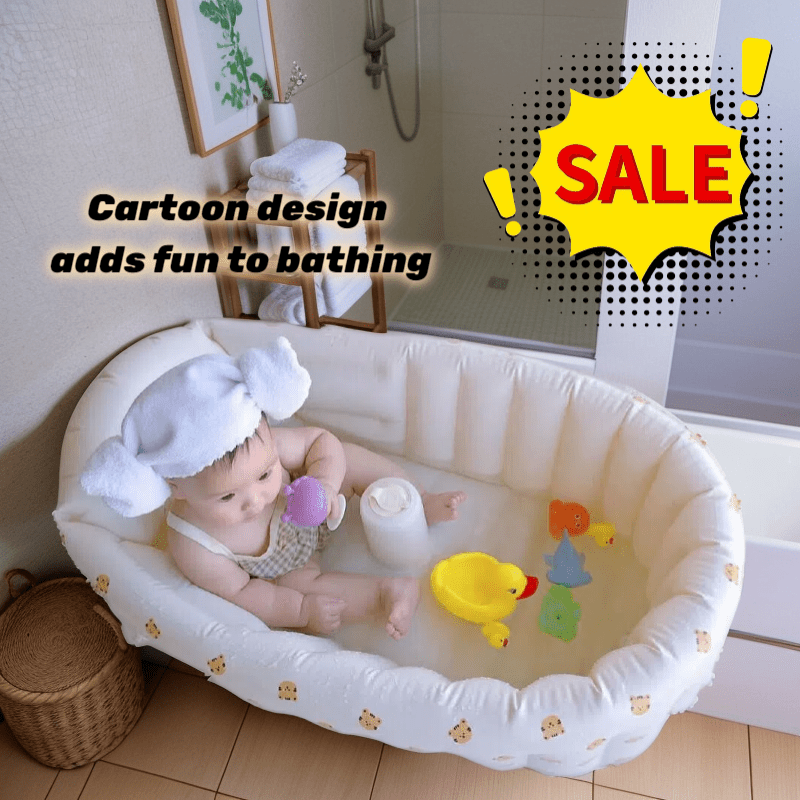 Bañera Inflable para Bebés con Diseño de Pato - Asiento Portátil de PVC Duradero y Antideslizante para Hogar y Viajes, Silla de Baño Segura en Blanco para Infantes y Niños Pequeños