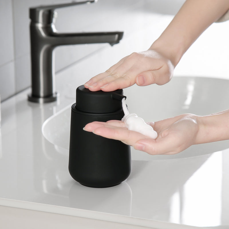 Dispensador de Jabón Espumoso Negro Mate - Libre de BPA, Independiente para Uso en Cocina y Baño
