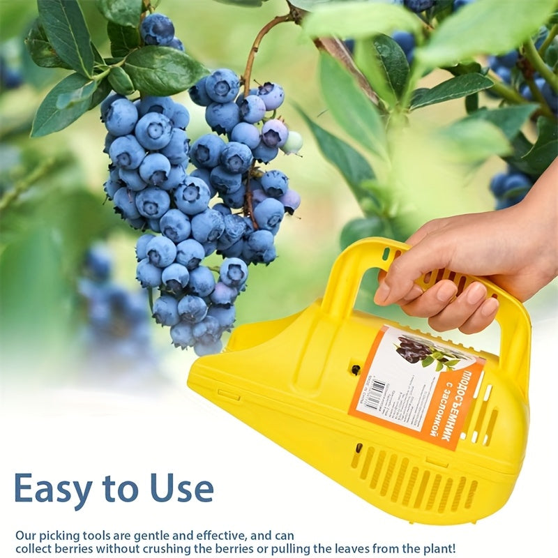1pc Recolector Manual Portátil de Arándanos - Cosechadora de Frutas Resistente con Construcción Ligera y No Tóxica en Plástico, Ramas Suaves - Ideal para Huertos, Granjas y Jardines Domésticos - Herramienta Fácil de Limpiar para Bayas, Cerezos, Fresas -
