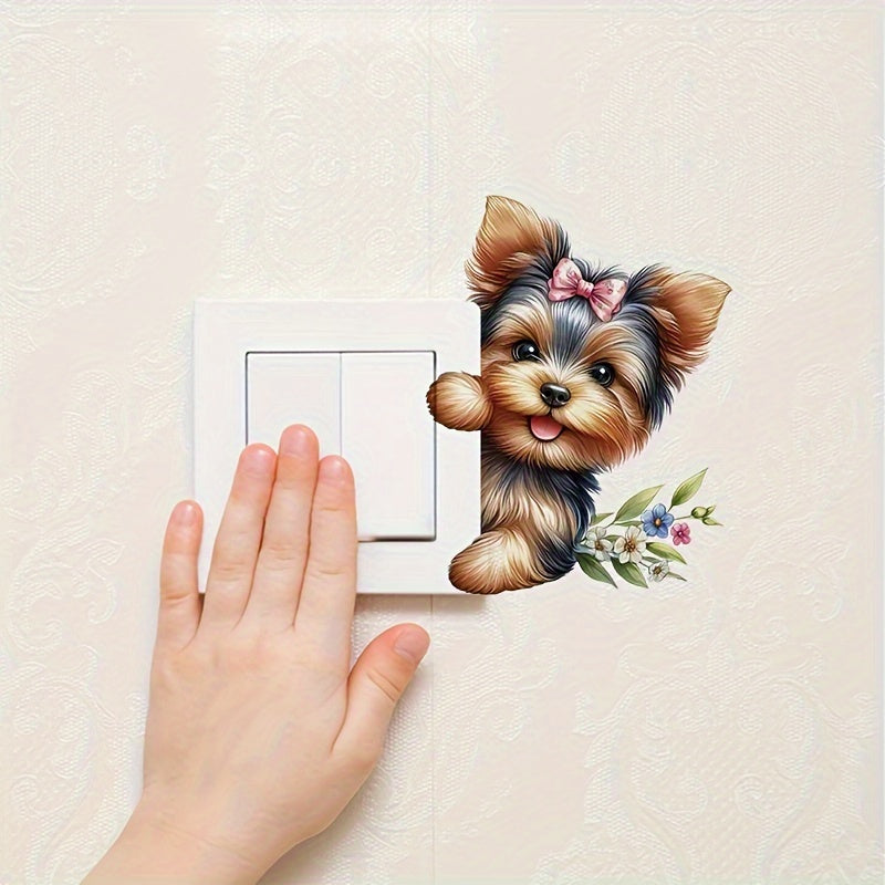 1 pieza, Pegatinas divertidas para el baño del perro, pegatinas para interruptores, pegatinas decorativas para paredes, adecuadas para el tamaño y fáciles de pegar