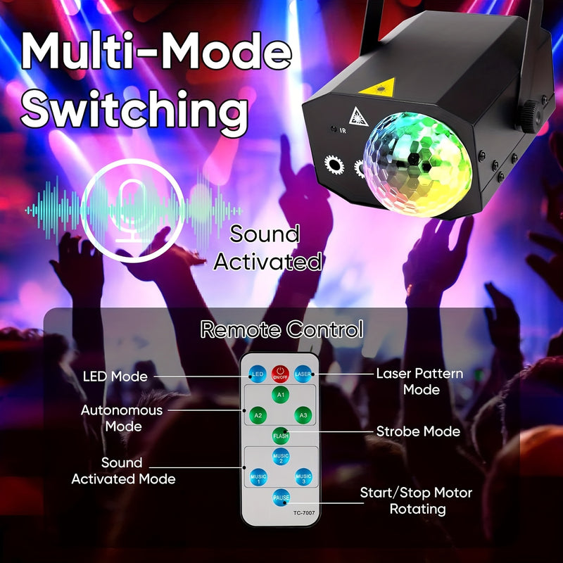 1pc Bola Mágica de Metal con Carcasa de Hierro, Luces Disco con Control Remoto DJ, para Clubes, Navidad, KTV y Decoración de Fiestas en Casa
