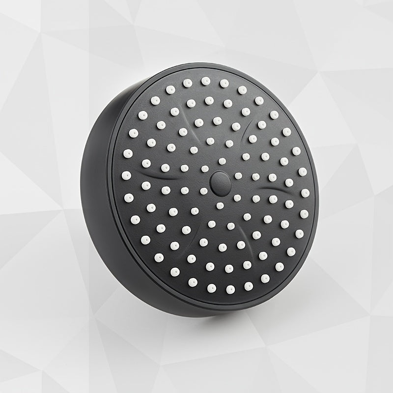1 cabezal de ducha de lluvia a alta presión, circular, montado en la pared, acabado en negro, construcción de plástico duradero y fácil instalación para modernizar el baño, acabado pulido, funcionamiento suave
